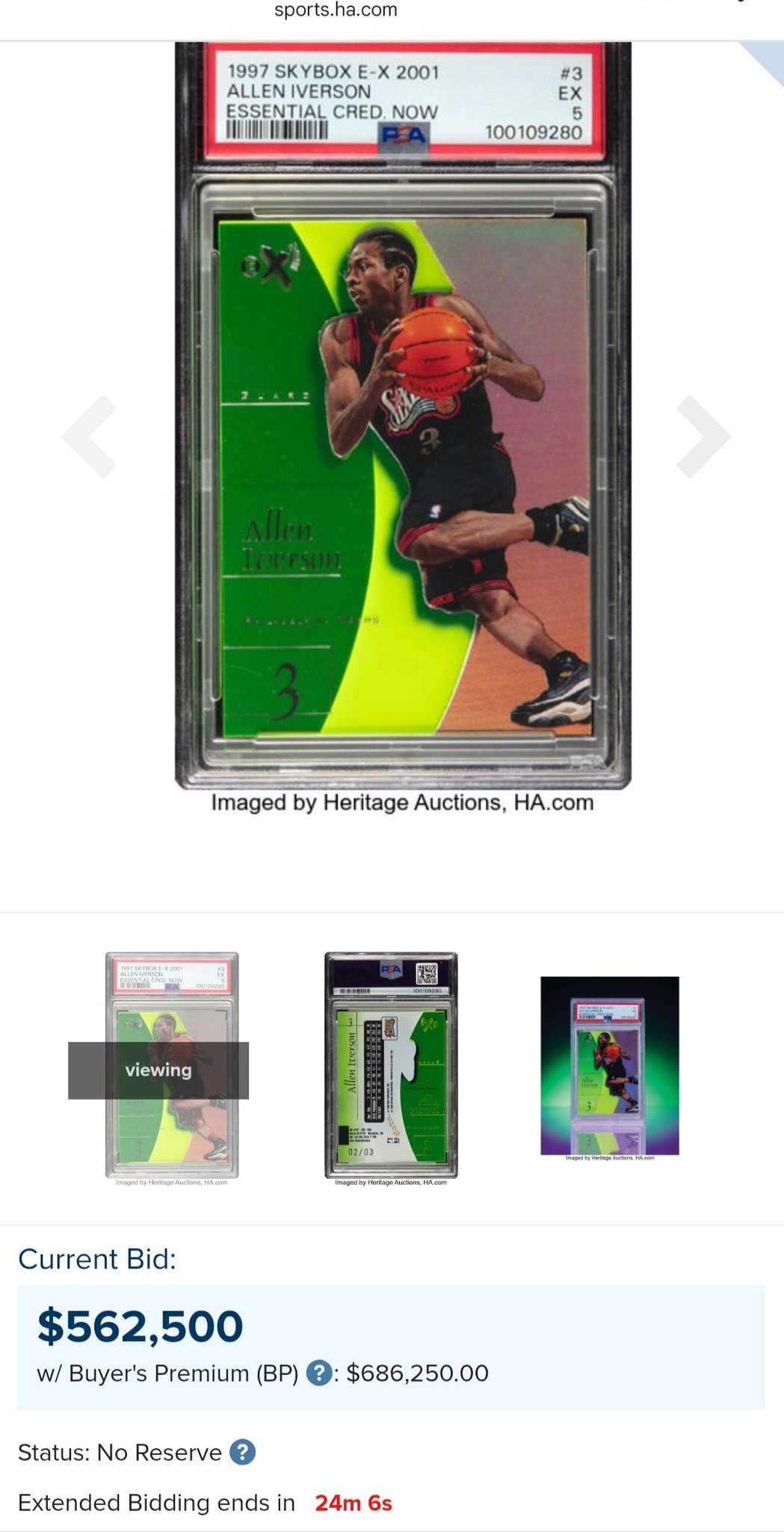 My guess was $500k, does this get to a million? Ended at $701,500