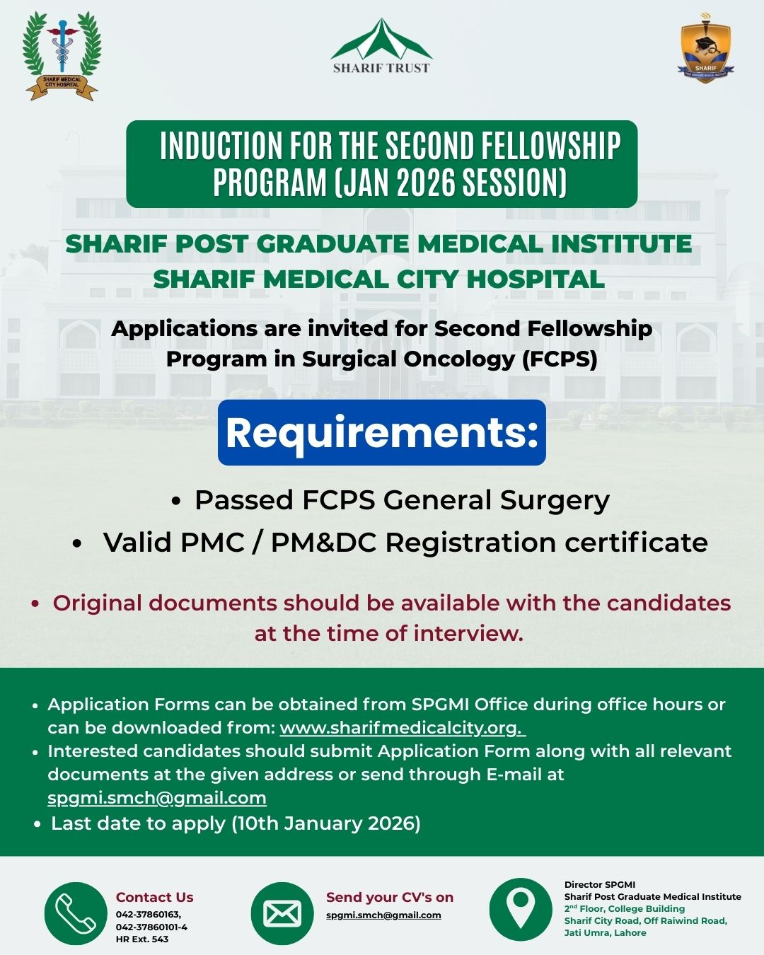 Sharif - 🎓 FCPS Surgical Oncology – Jan 2026 Intake! Sharif Medical ...