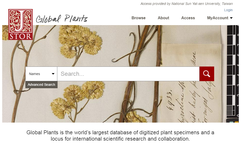 國立中山大學圖書與資訊處 - 【試用電子資源介紹】Global Plants on JSTOR... | Facebook