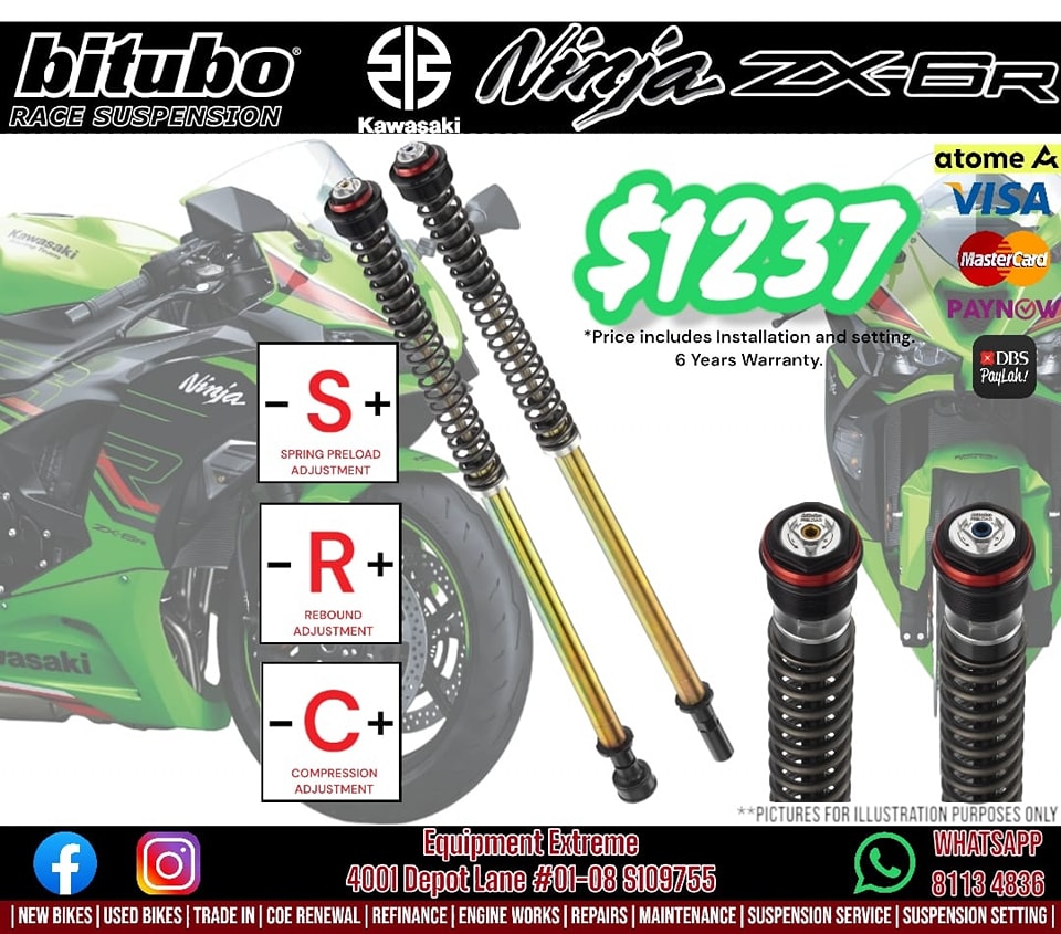 Kawasaki ZX6R Bitubo Fork & Suspension Upgrade~ 6years warranty