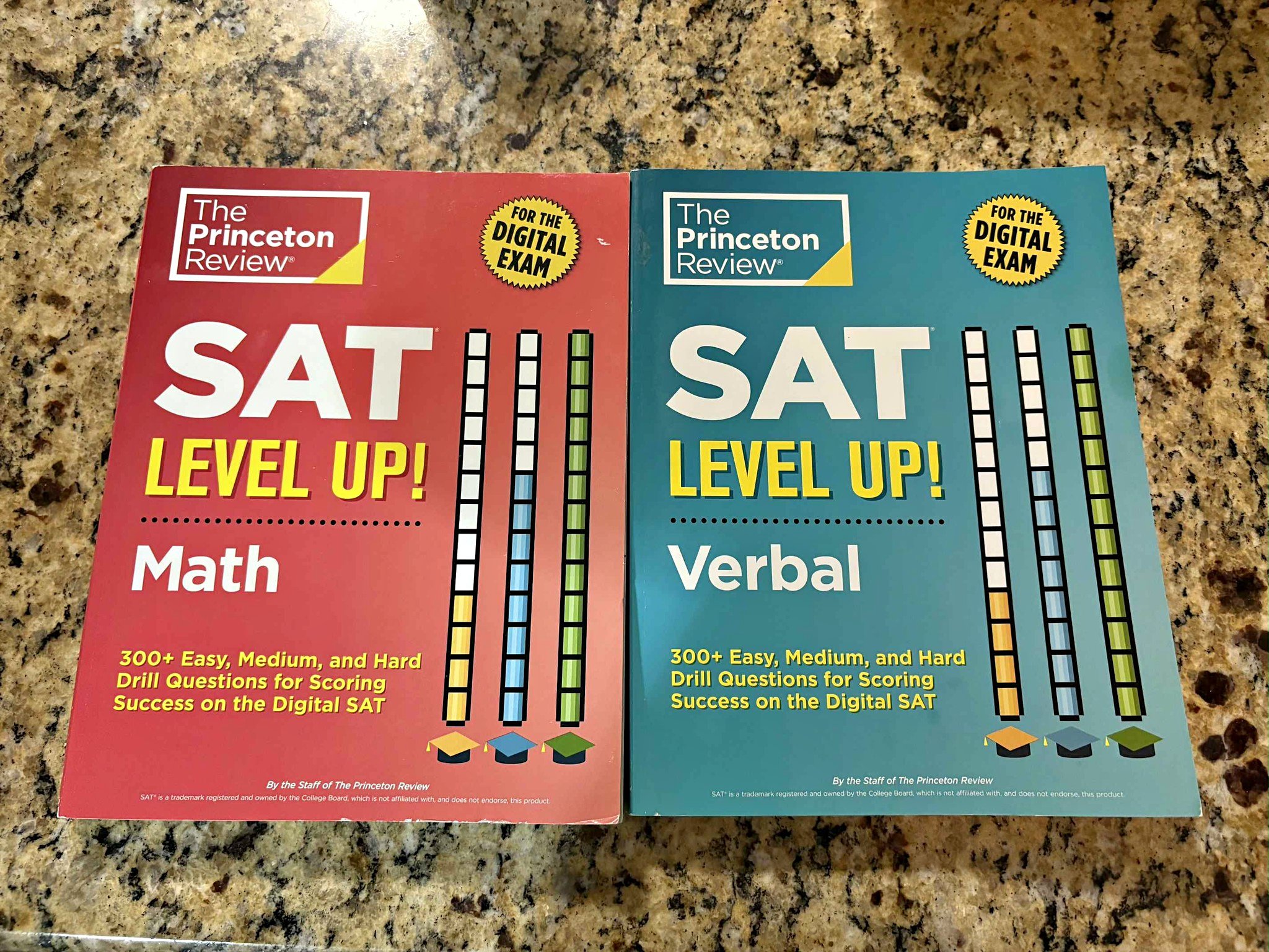 SAT Princeton Level Up Math and Verbal LIGHTLY USED books (written in ...