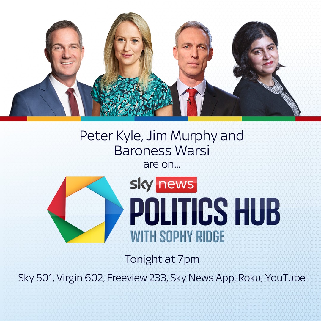 Sky News - 📢 Coming up on Sky News Politics Hub with Sophy...