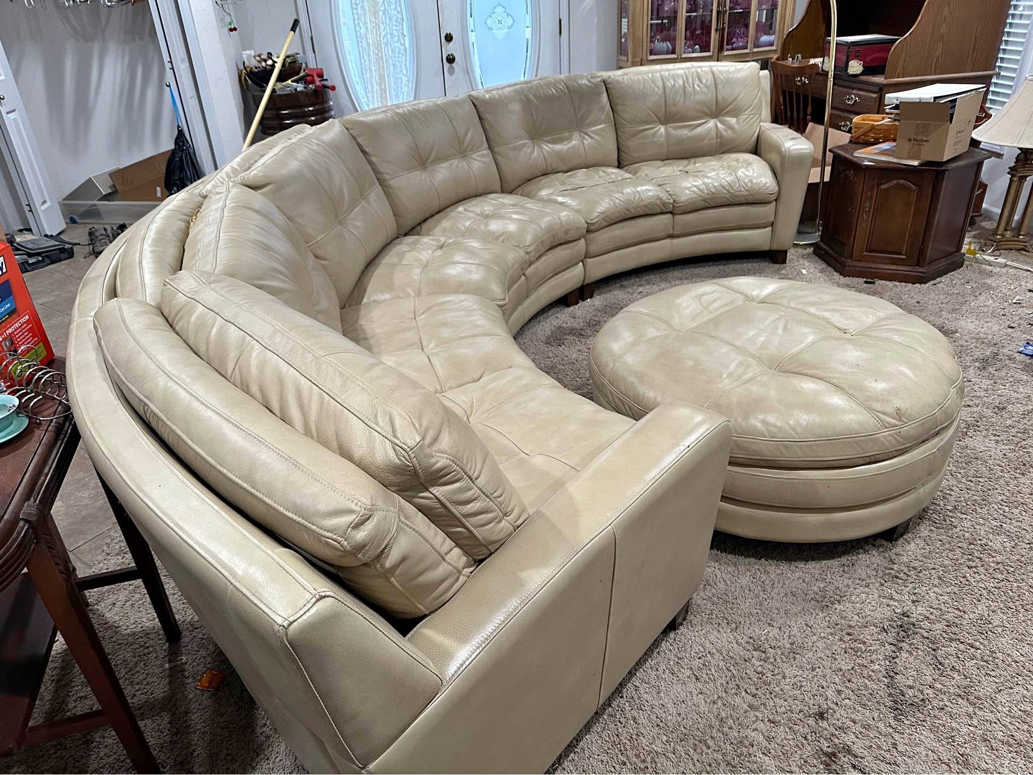 Used leather sofa and ottoman - Sofas, Loveseats & Sectionals - Paris