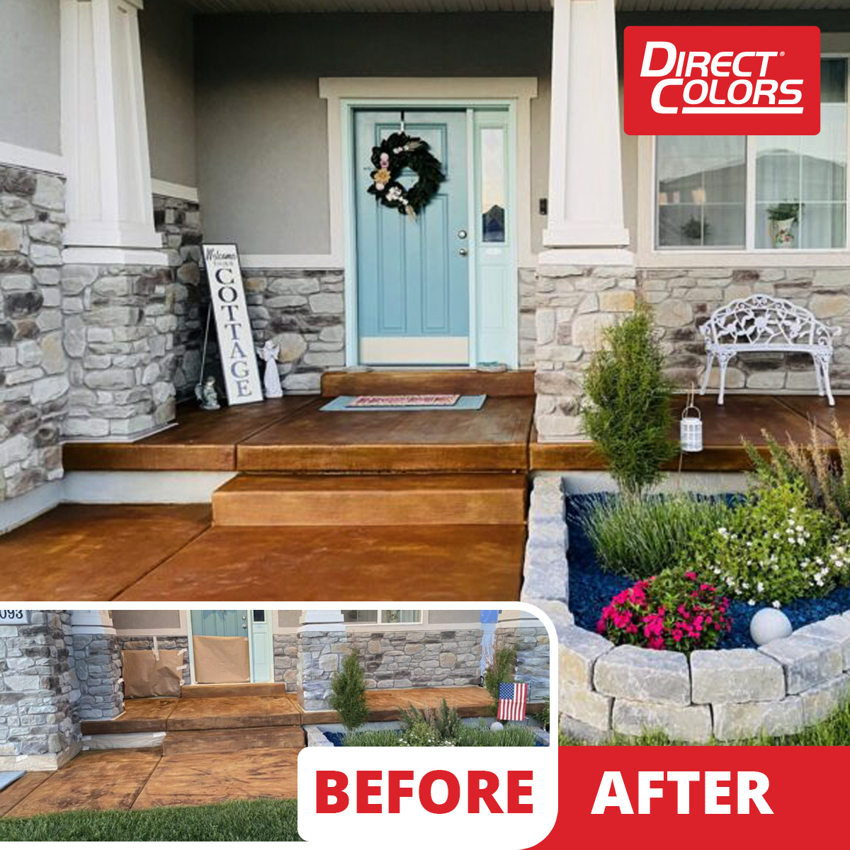 Concrete Steps Front Porch Makeover Fall Front Porch And Tile Front