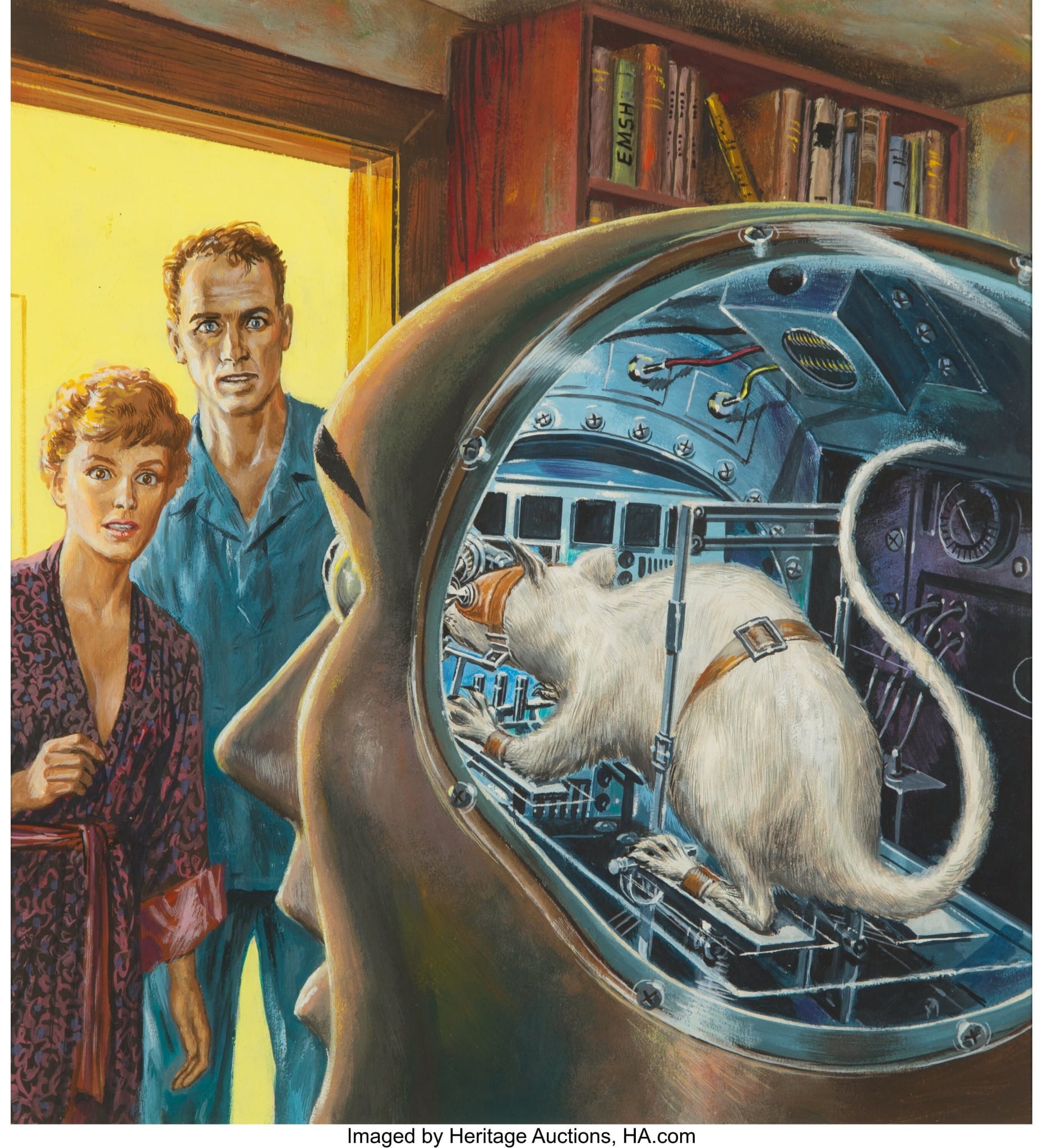 Science Fiction Stories, Feb. '59, cover art by Ed Emshwiller