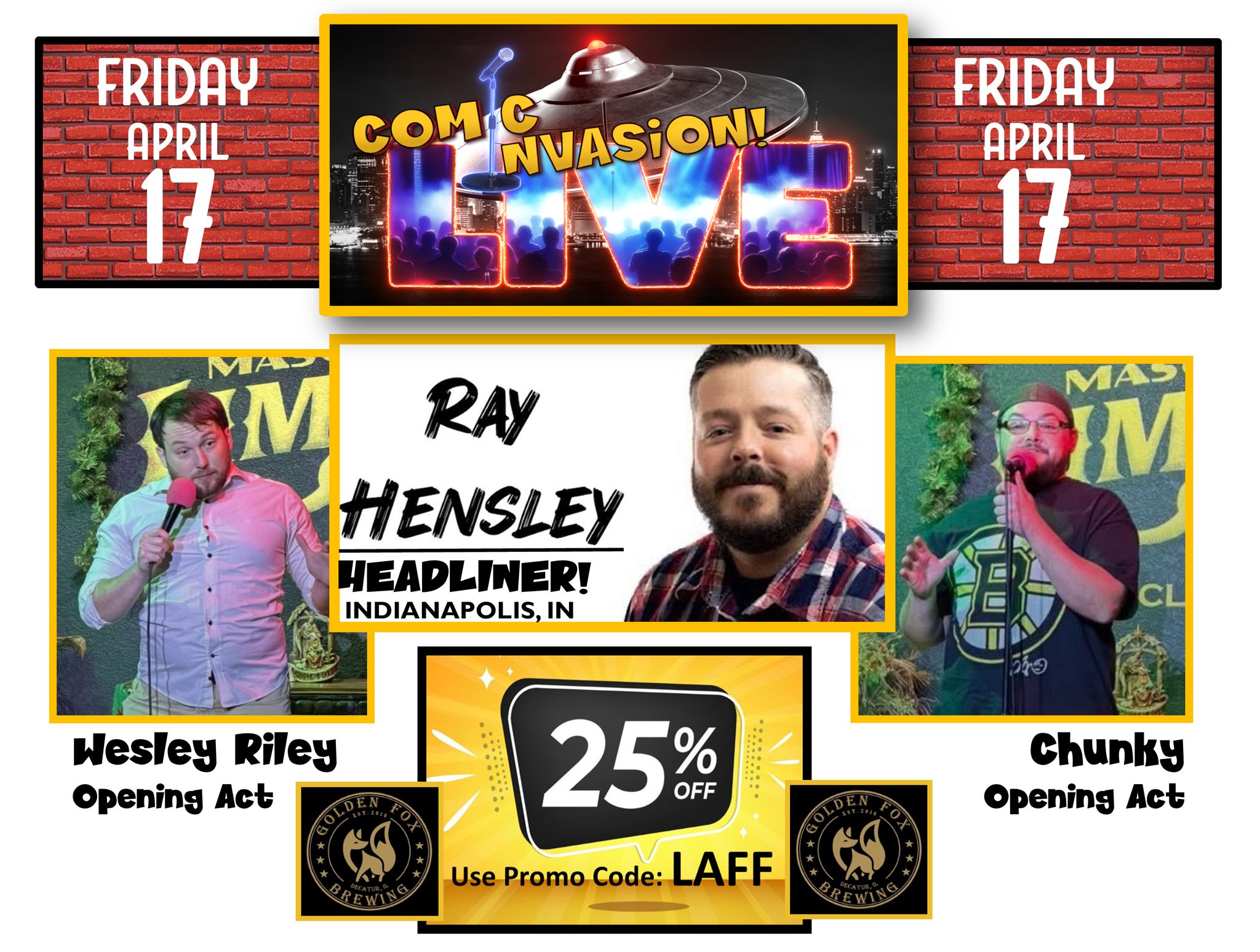 COMIC INVASION LIVE at GOLDEN FOX BREWING in DECATUR