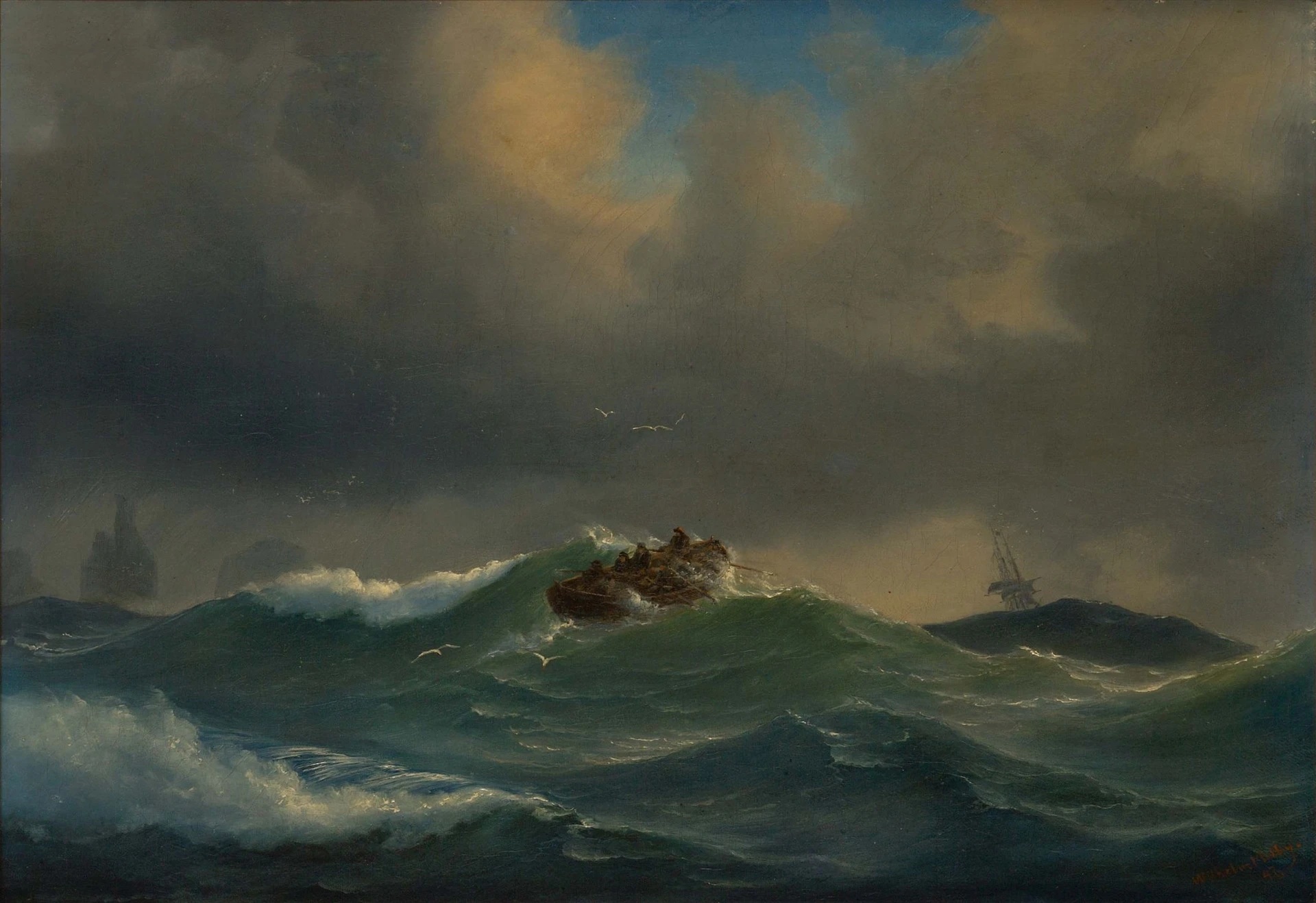 Maritime - VILHELM MELBYE (1824 - 1882, Danish) «Sailing ships on ...