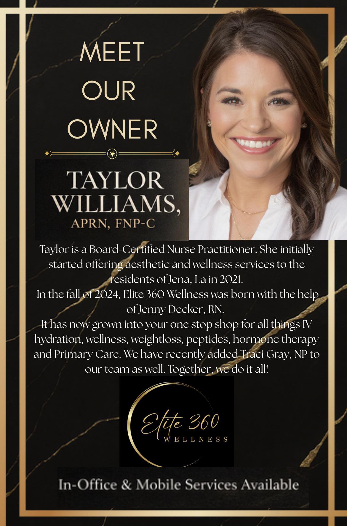 Elite - Meet our owner, Taylor Williams, APRN, FNP-C 🤍 Taylor is a ...