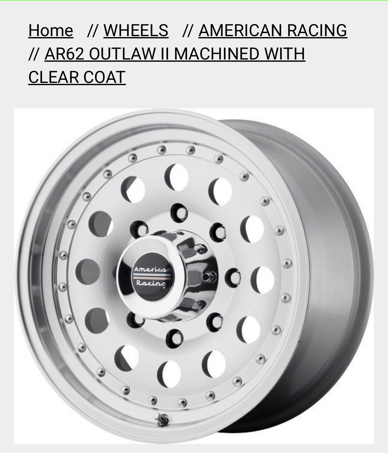 Set of AMERICAN RACING RIMS - Car Wheels, Tires & Parts - Wildomar ...