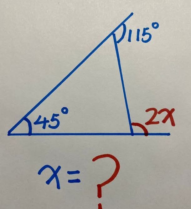 Maths formula | Solve for X || External Angle of a Triangle || Geometry
