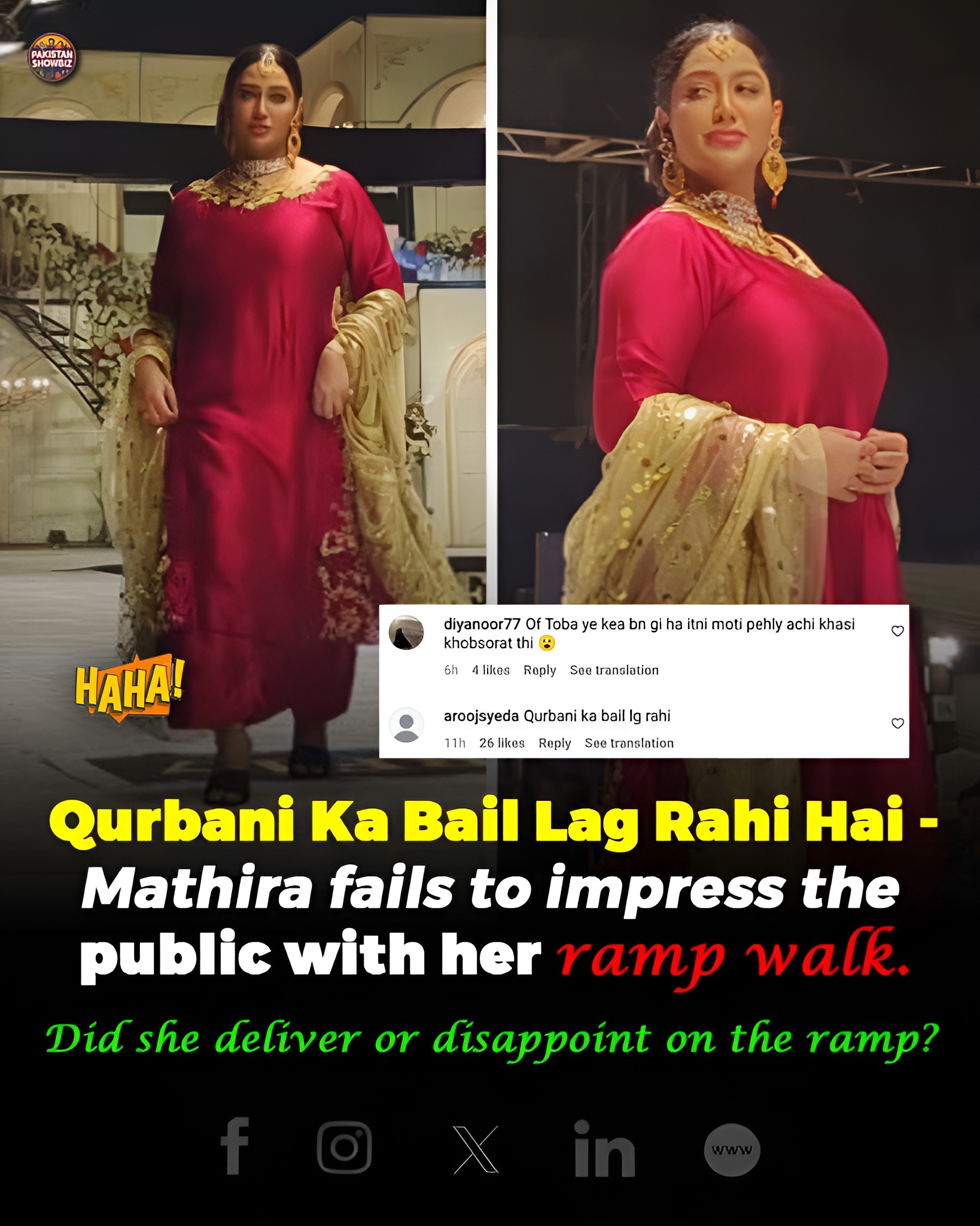Agree or not? Mathira’s runway moment... - Pakistan Showbiz | Facebook