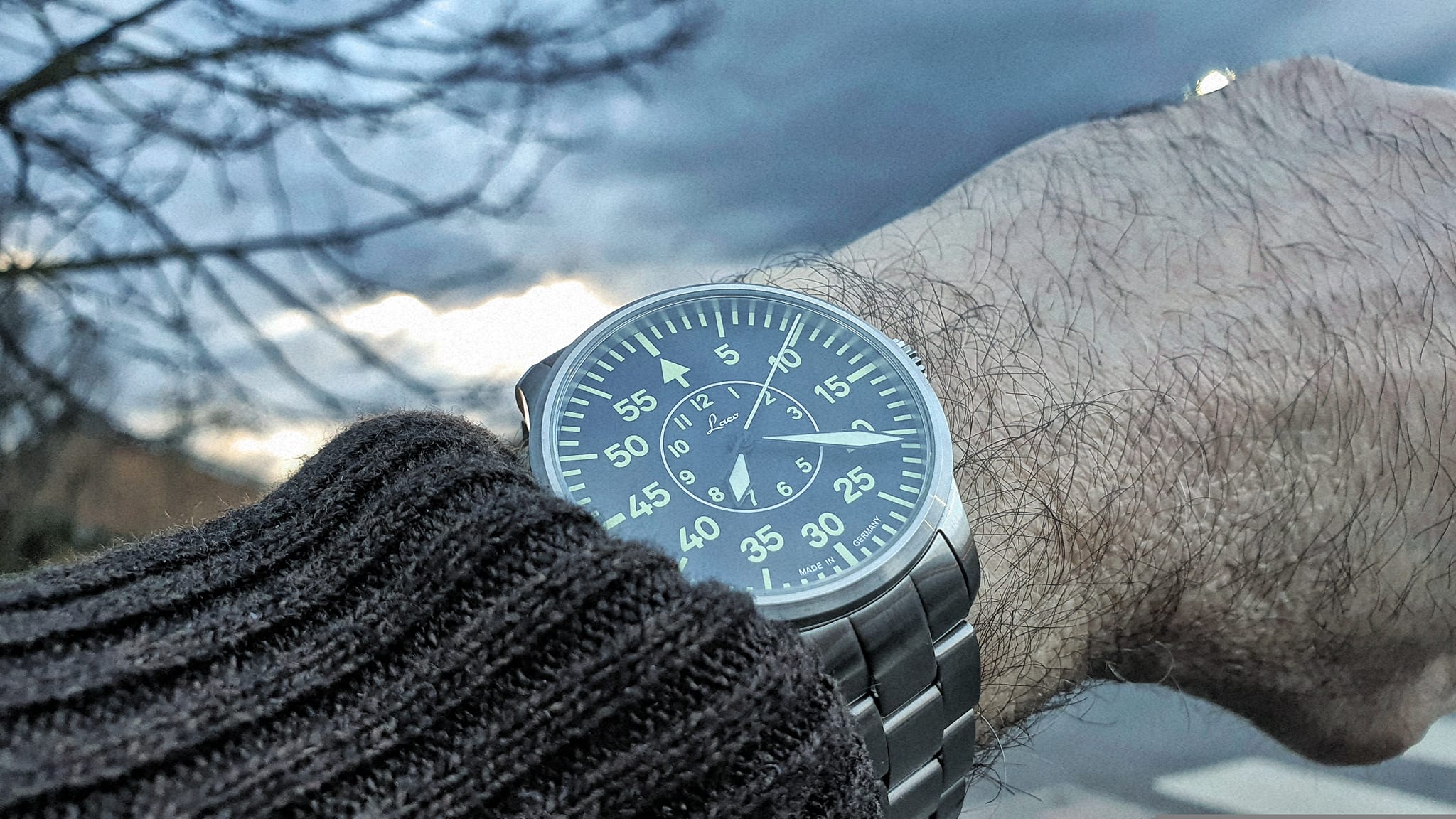 Laco Beobachtungsuhr real size 55 original Replica 85 Years Laco 