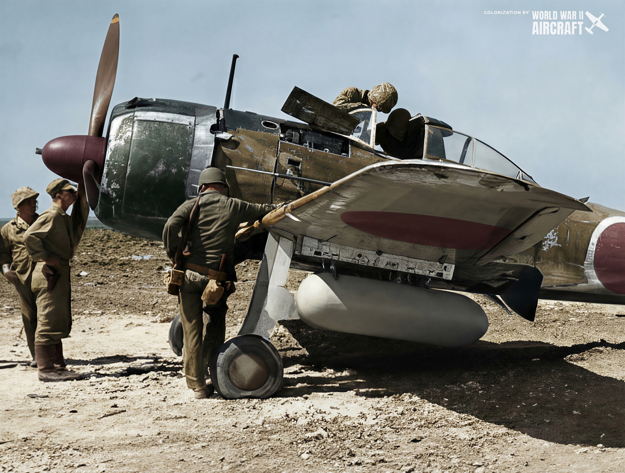 Captured Japanese Ki 43 III under evaluation.