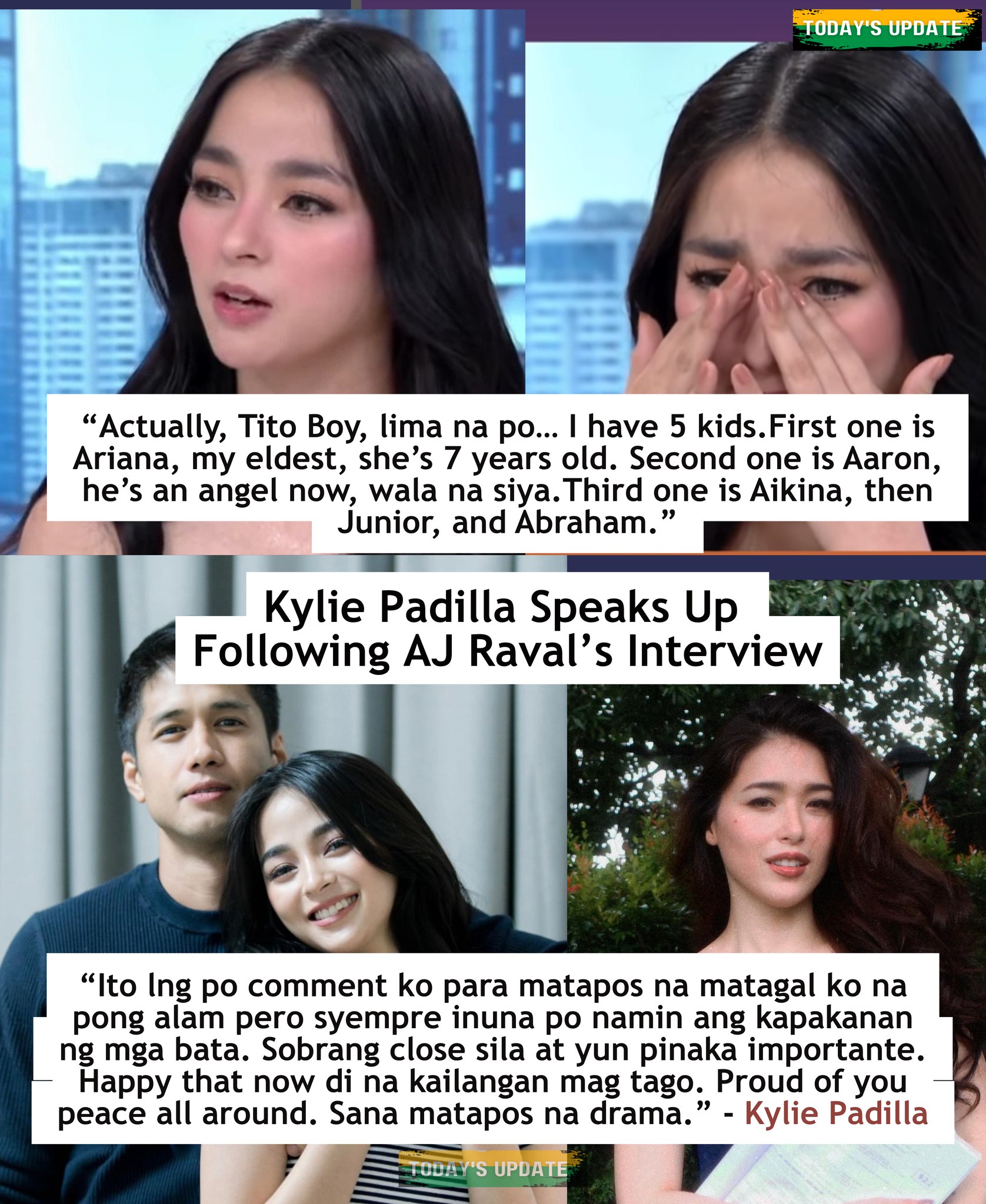 Today's - Kylie Padilla Speaks Up Following AJ Raval’s Interview Kylie ...