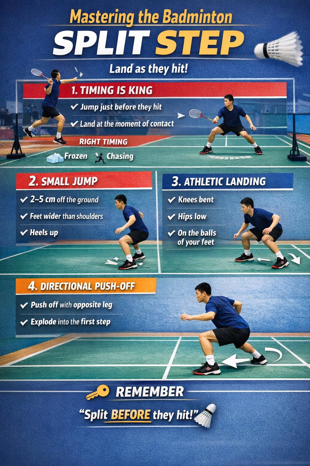 United - How to master your badminton split step? 👀👇 The split step is ...