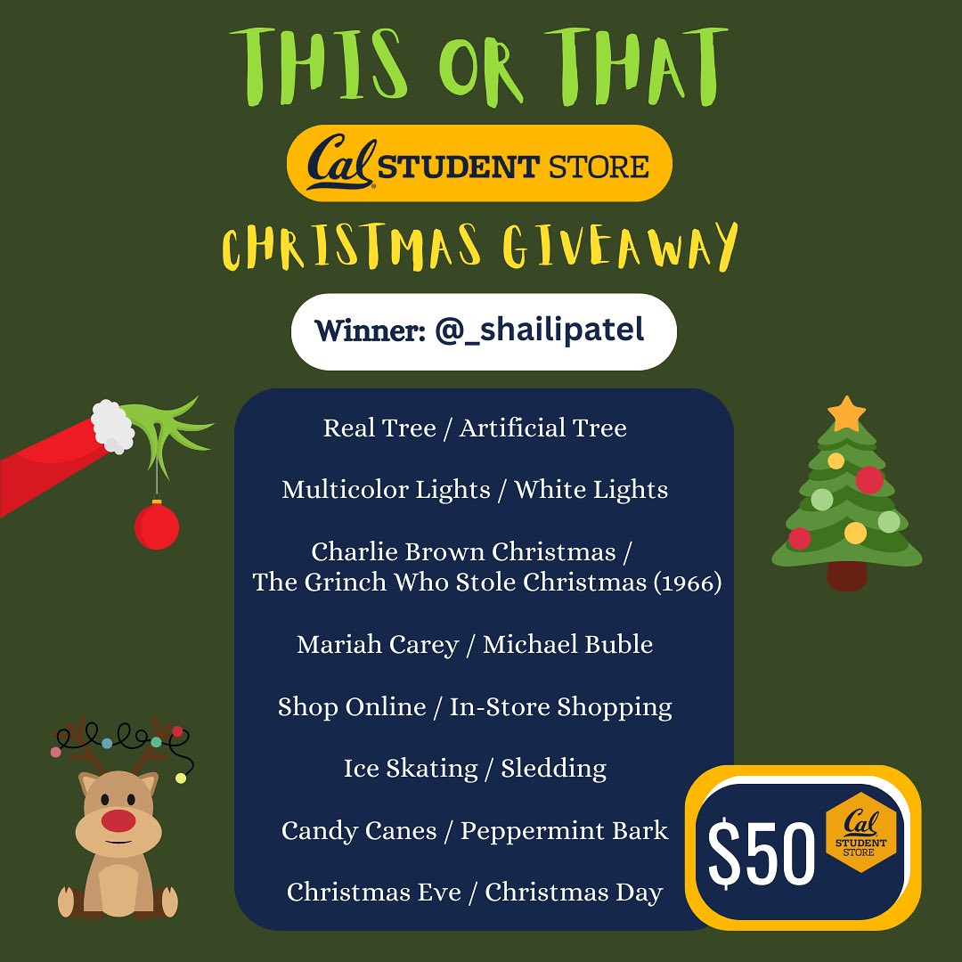 Congratulations to the winners of our... - Cal Student Store
