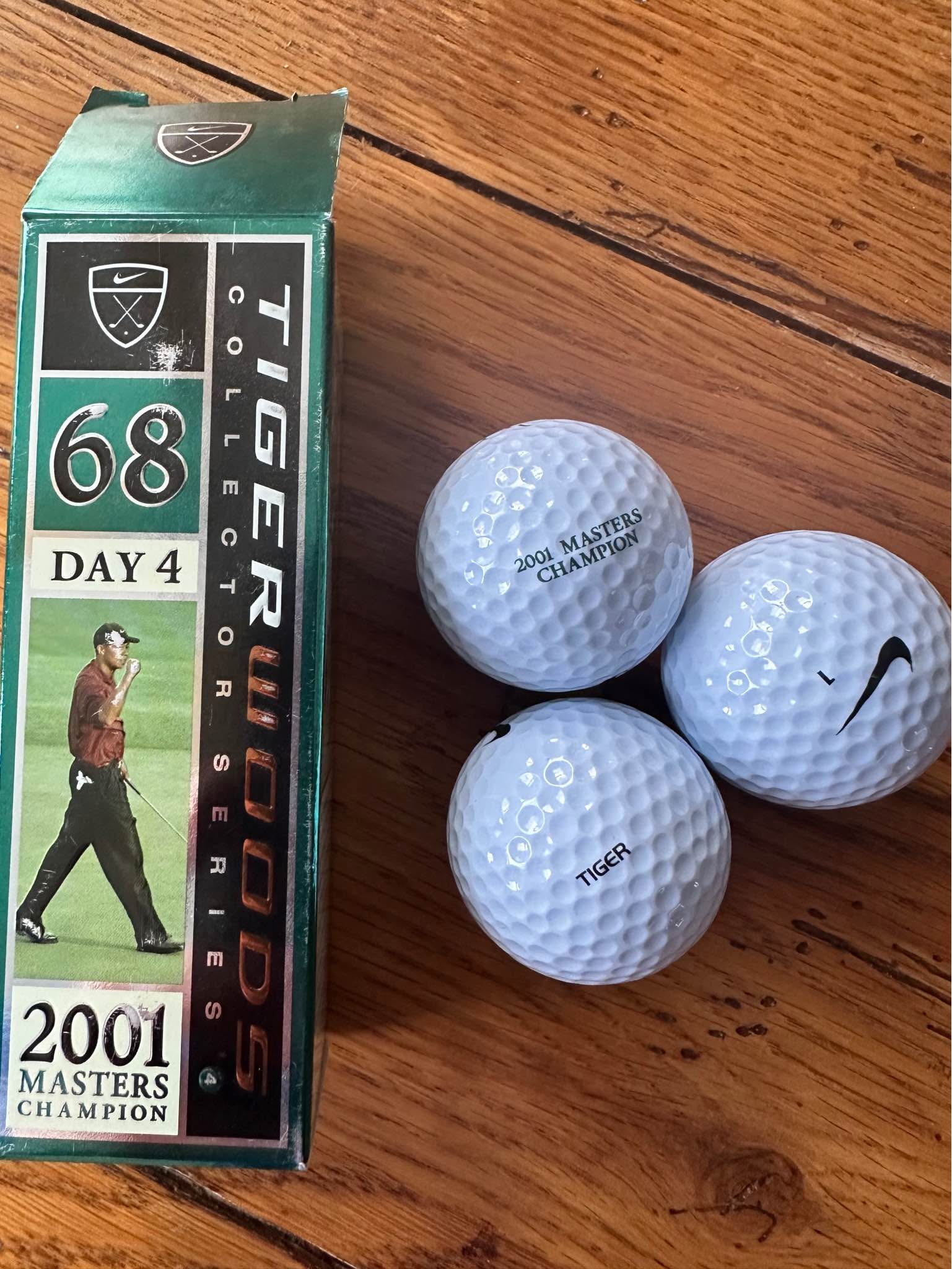 Tiger woods 2001 collector series masters championship golf balls 