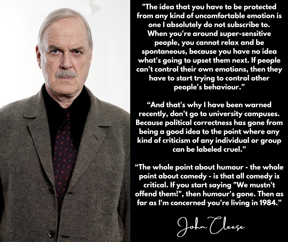 British - John Cleese reflects on how over-sensitivity can stifle ...