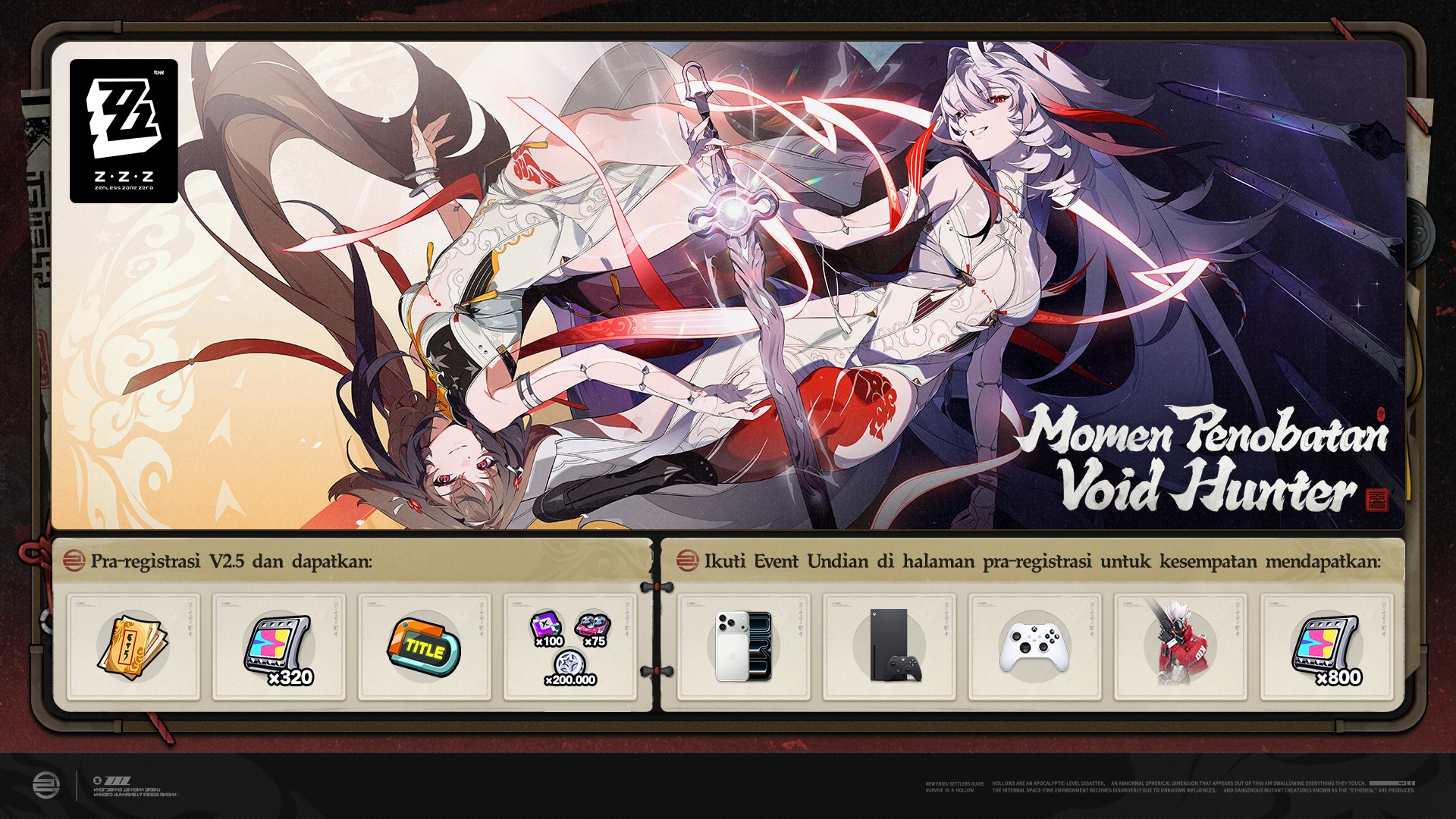 Zenless - 🎁 Hadiah Pra-Registrasi Momen Penobatan Void Hunter Dear ...