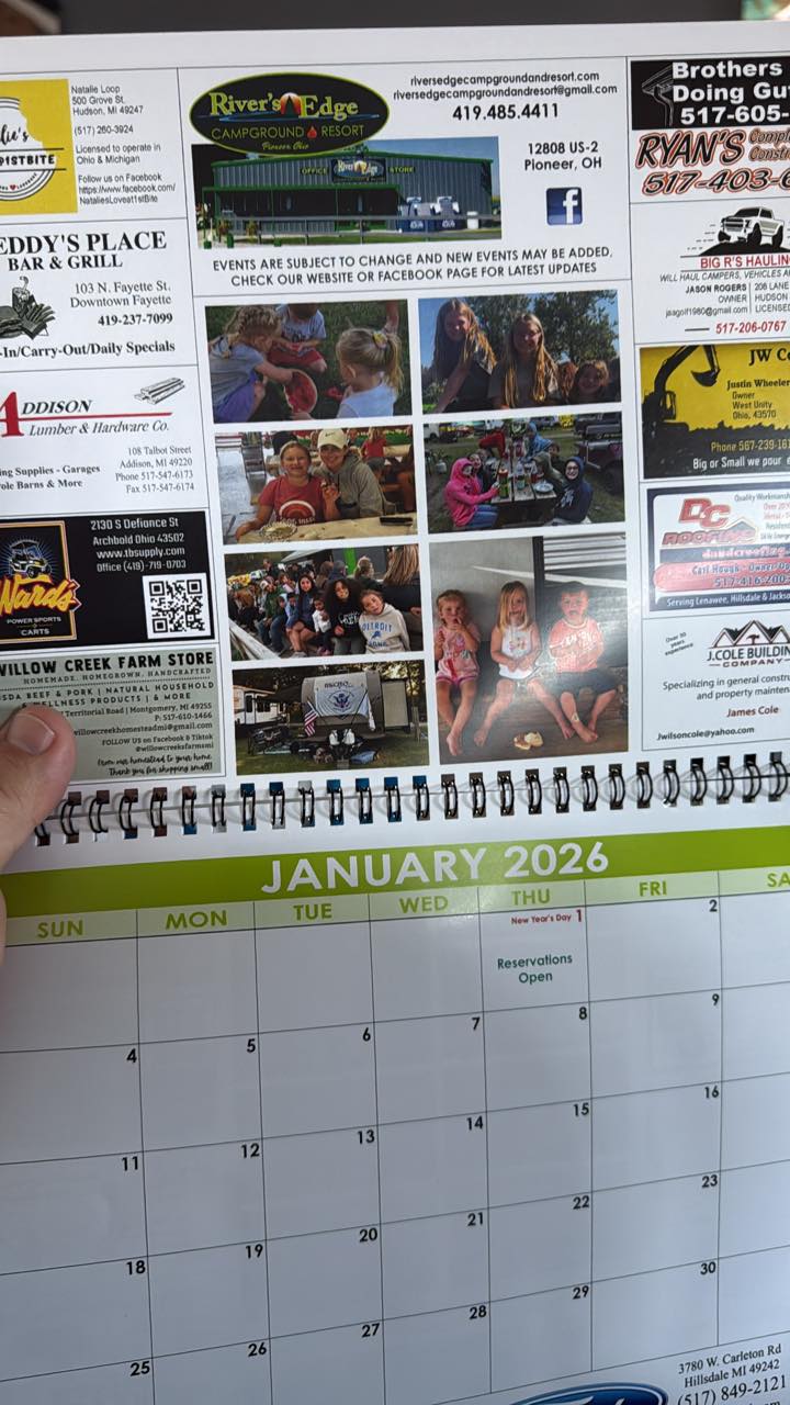 River's - Don’t miss out on getting your River’s Edge calendar. You ...