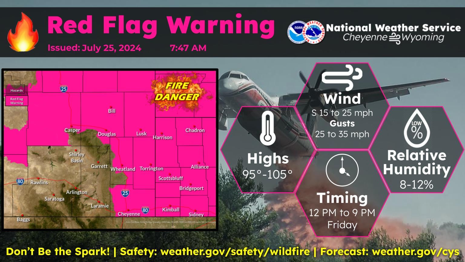 US - ⚠️🔥 Red Flag Warnings are in effect for most of the area along and ...