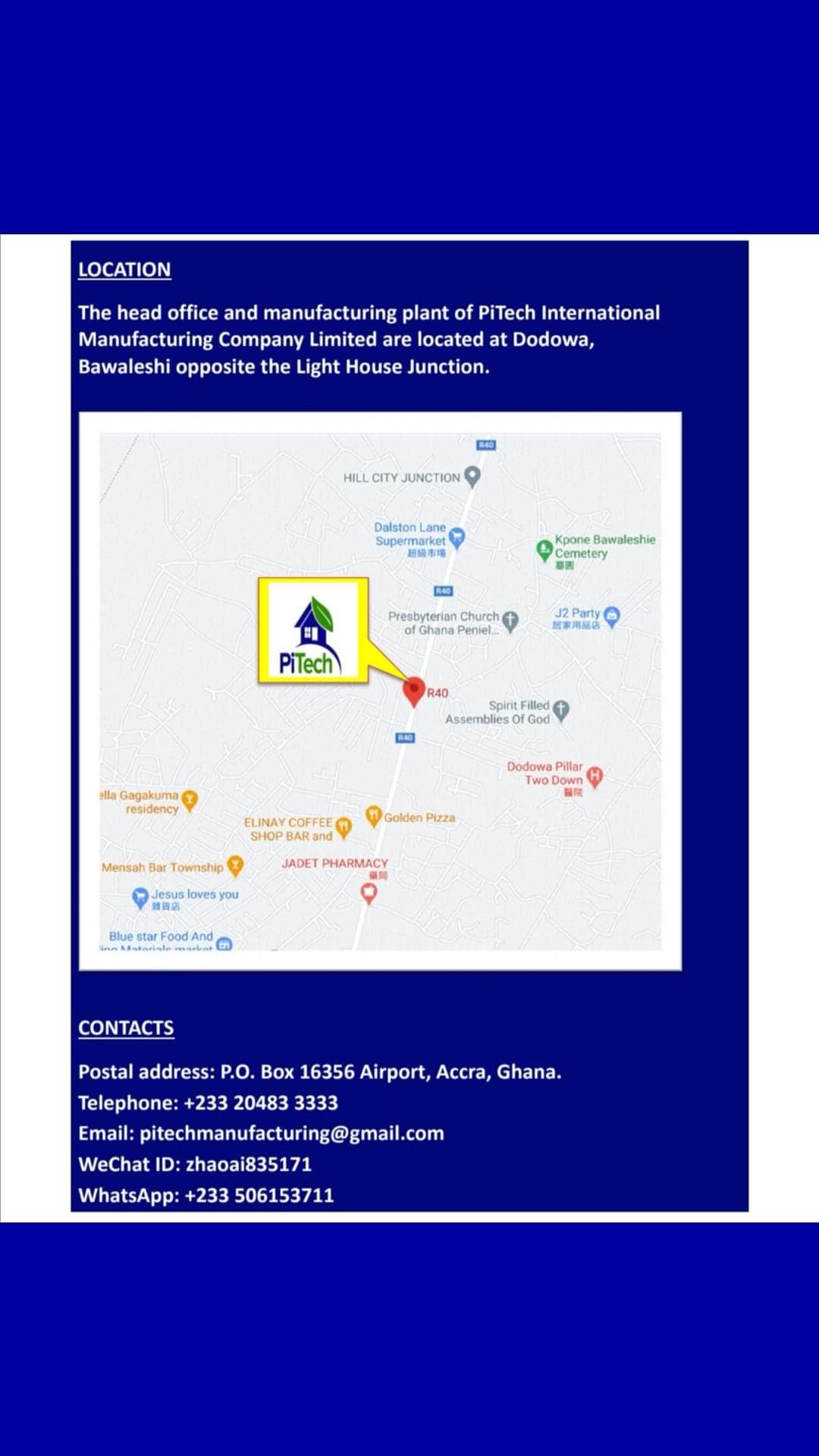 PiTech International Manufacturing Company Limited | Accra