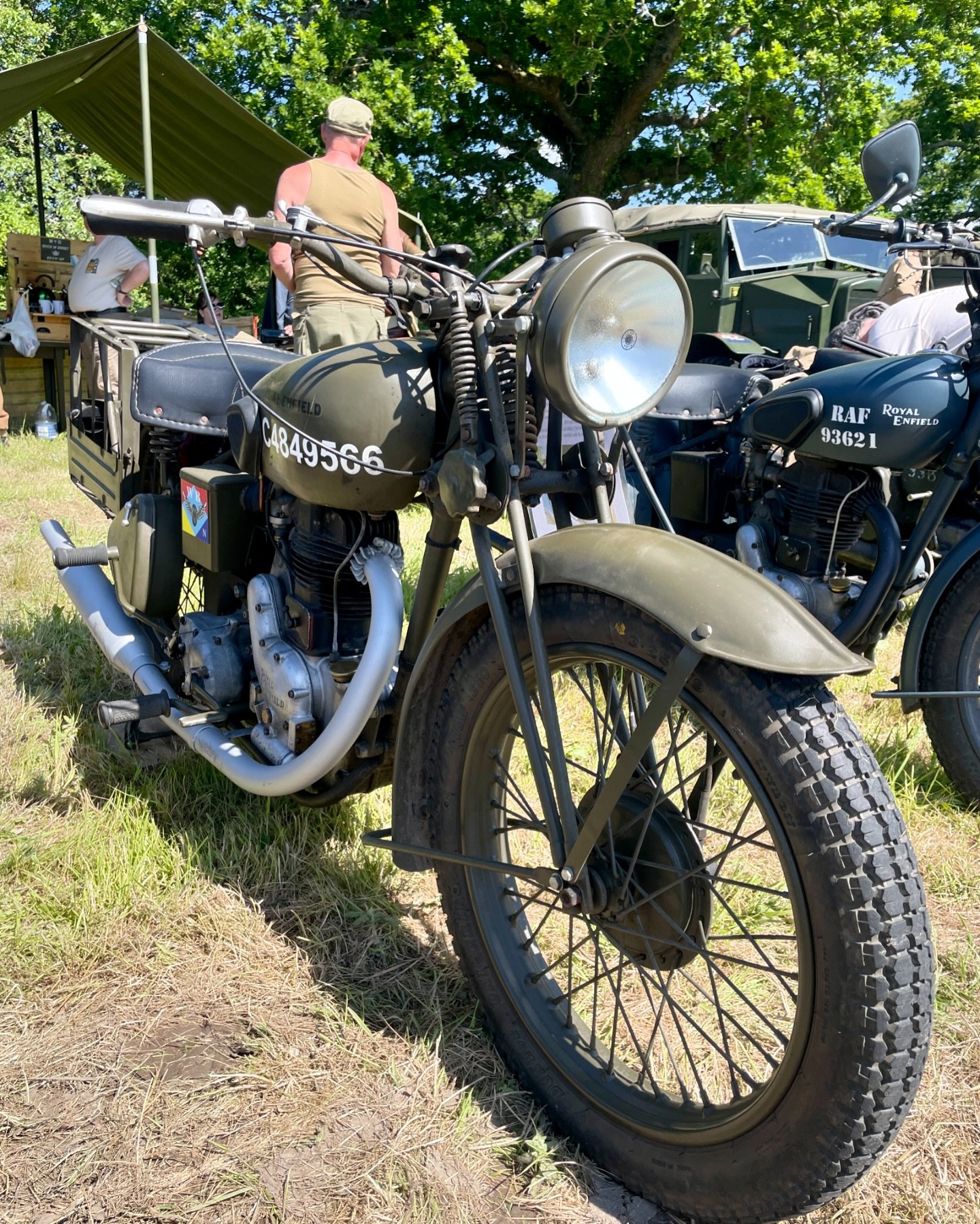 A 1942 Royal Enfield WD/CO/B. This bike was one of two motorcycles 