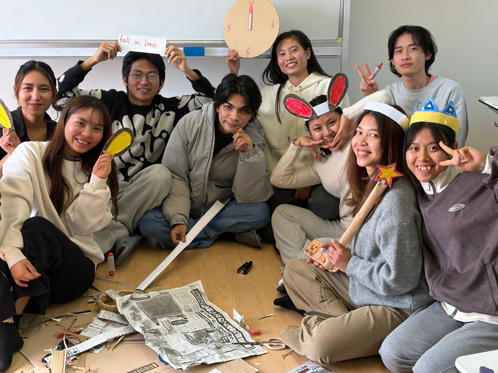 3月の学習発表会に向けて、準備中！Aクラスは劇をします。今、台本の 