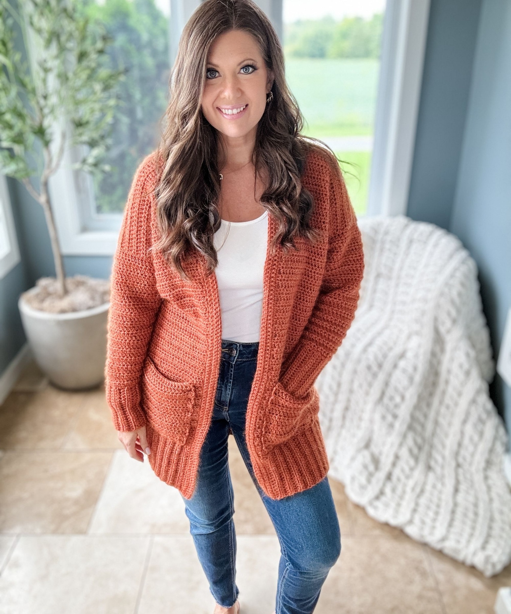 Say Fuzzy PEACH for my Fuzzy Peach Cardigan Crochet Pattern links!