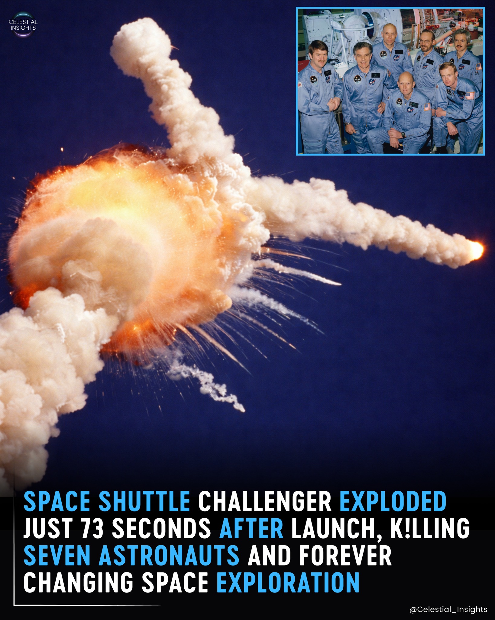 On Jan. 28, 1986, the shuttle broke apart 73 seconds into its