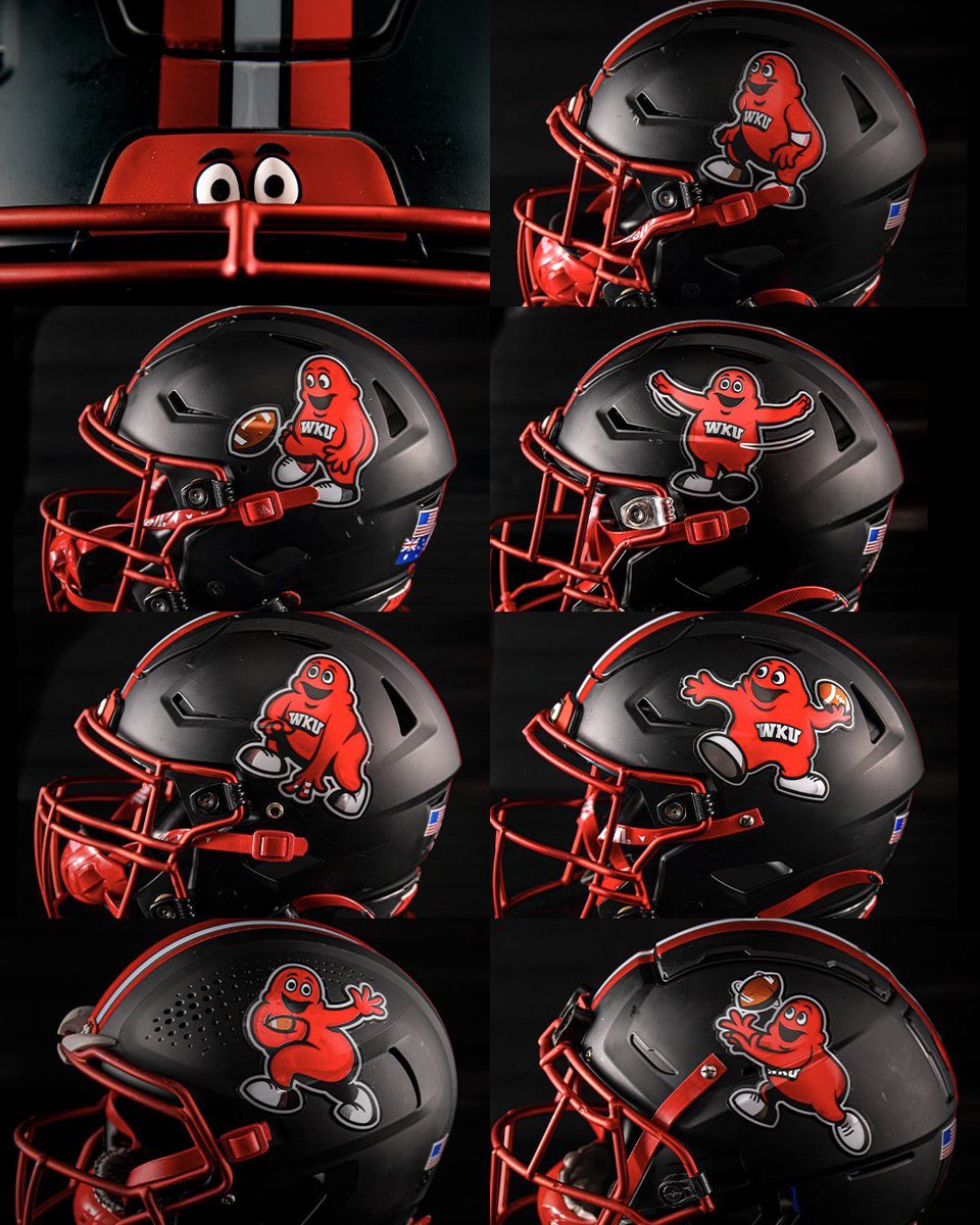 big red one football helmet Western Kentucky Hilltoppers Speed Mini Riddell Speed Mini Helmet and Mask with High Quality Decals Bellaire (OH) High School Mini