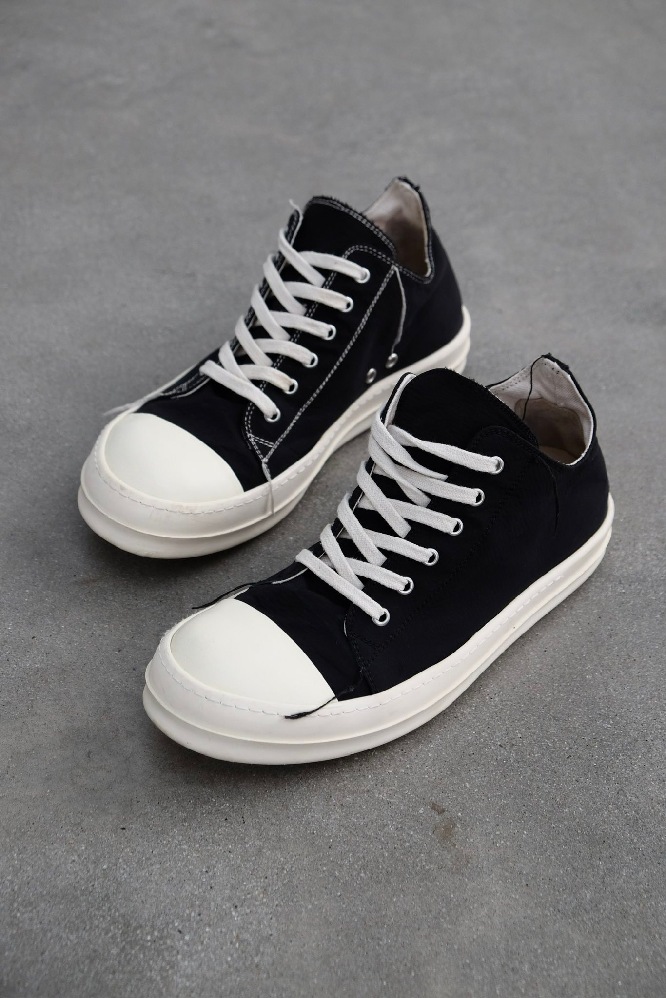 Rick Owens Drkshdw Black 2-Tone Stitch Low-Top Sneakers Black 