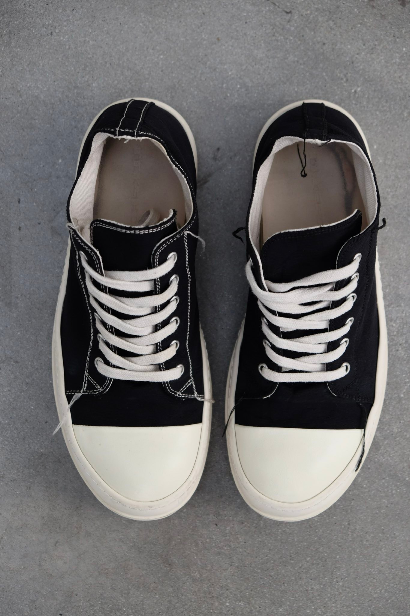 Rick Owens Drkshdw Black 2-Tone Stitch Low-Top Sneakers Black 