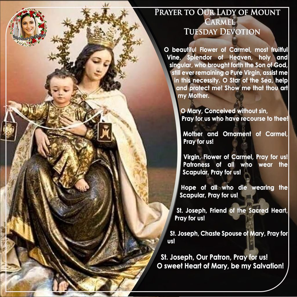 Saint Clare of Assisi - Prayer to Our Lady of Mount Carmel Tuesday ...