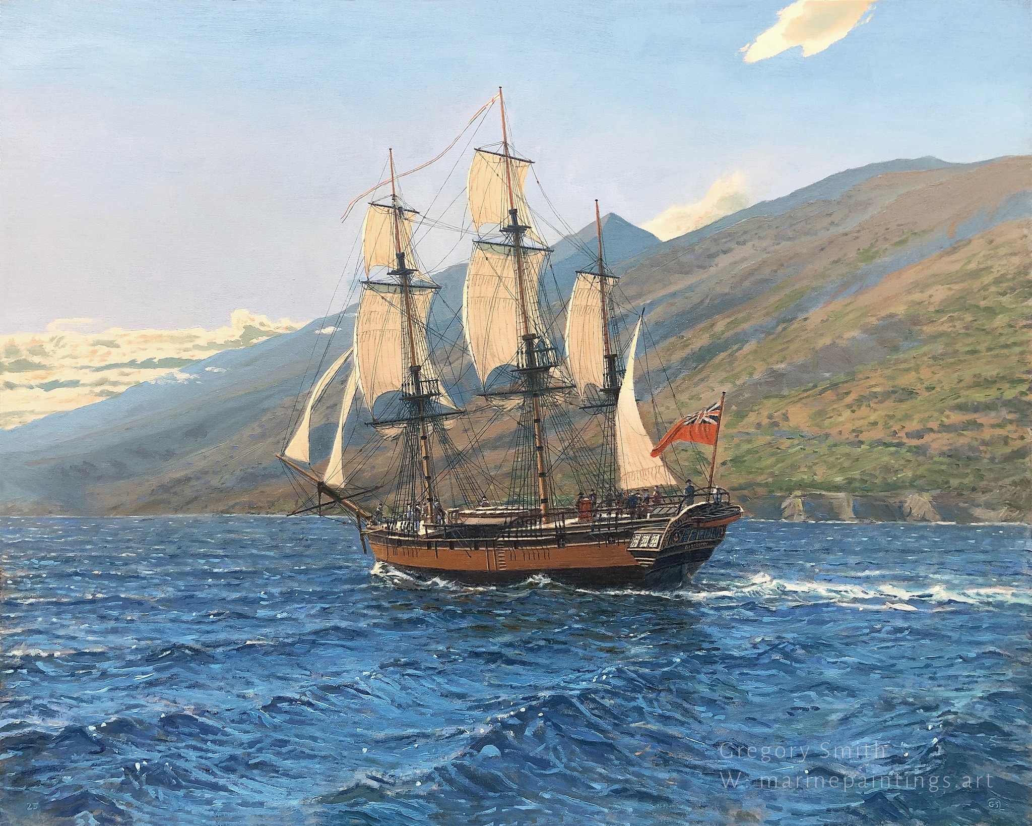 Maritime - VILHELM MELBYE (1824 - 1882, Danish) «Sailing ships on ...
