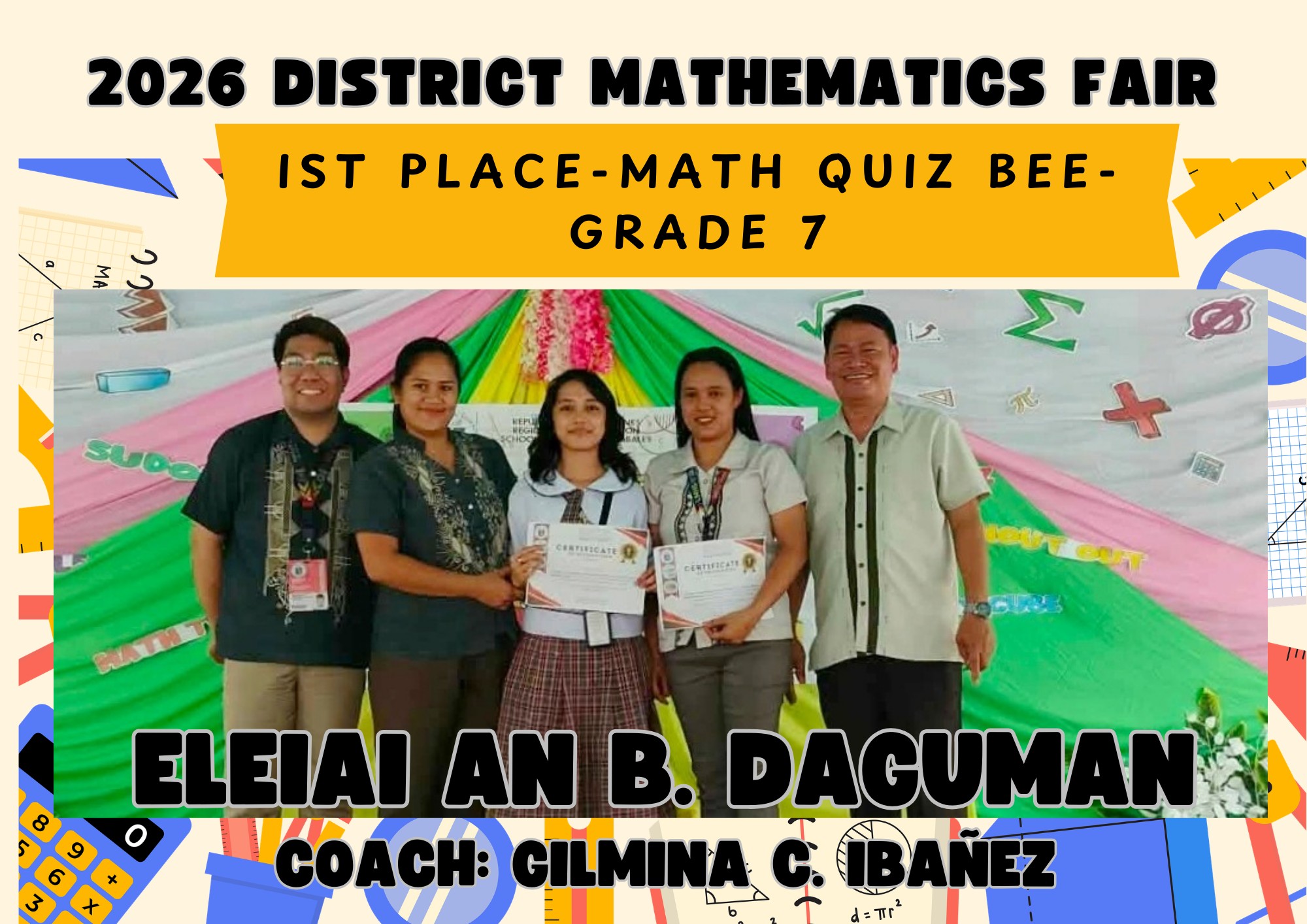 2026 DISTRICT MATHEMATICS... - Locloc National High School | Facebook