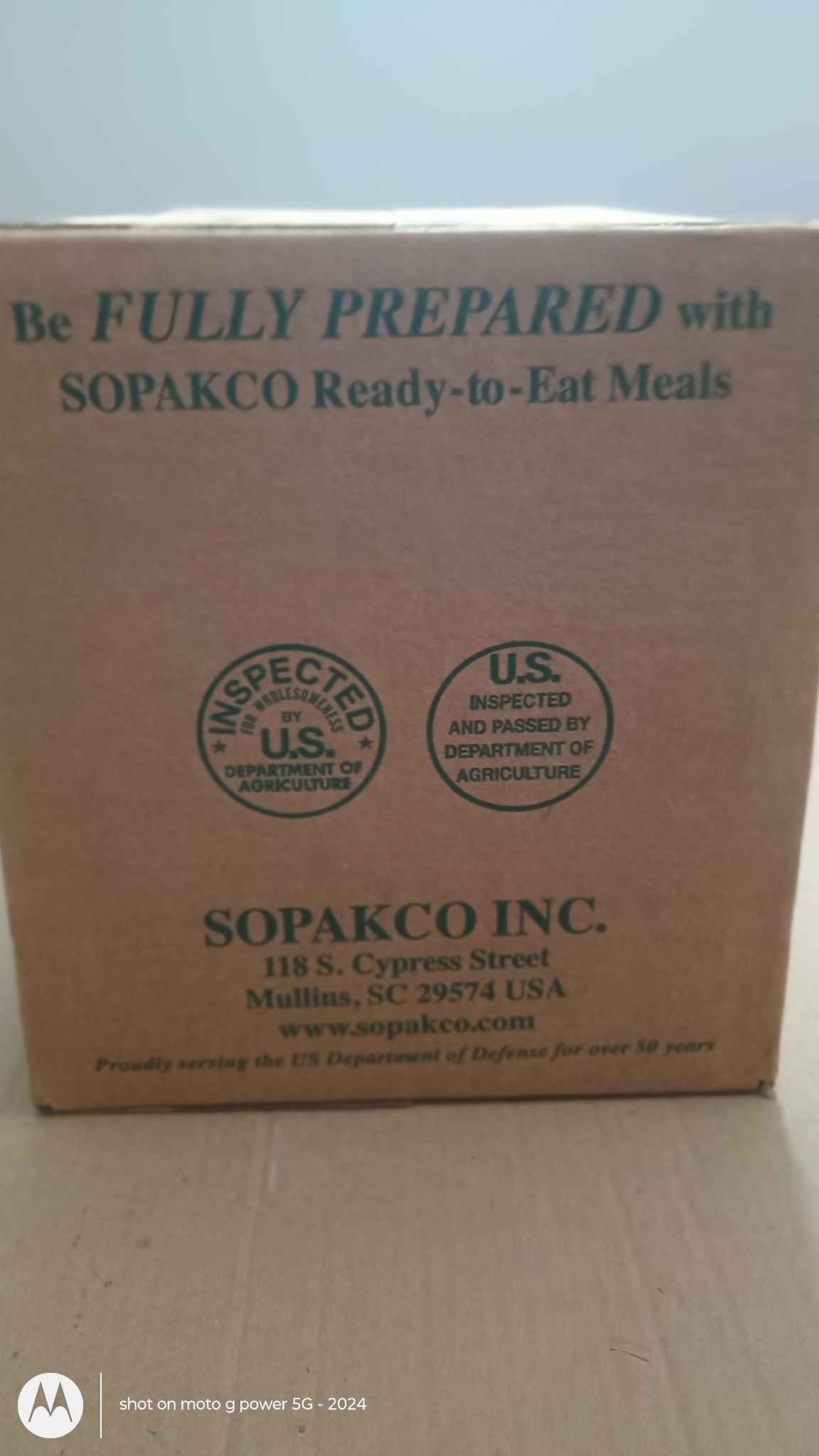 Sopakco Emergency Ration Meals Sealed Case - Miscellaneous - Youngstown ...
