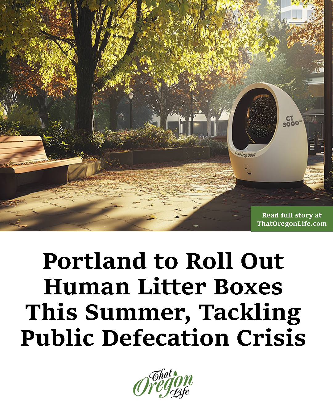 Portland to Roll Out Human Litter Boxes... - That Oregon Life | Facebook