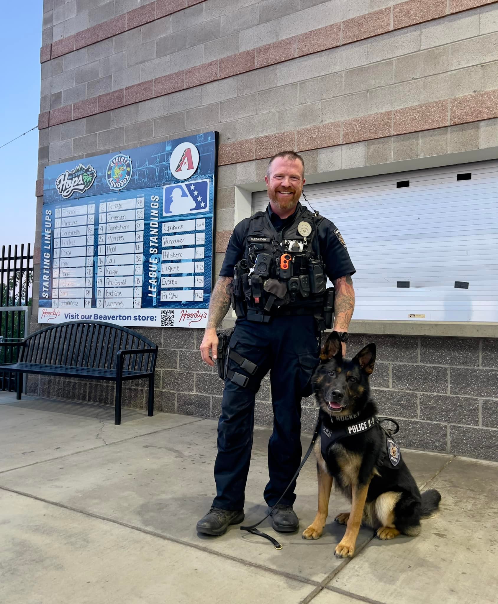 Hillsboro K9 Unit representing at the Local Heros Night. K9 Rocket
