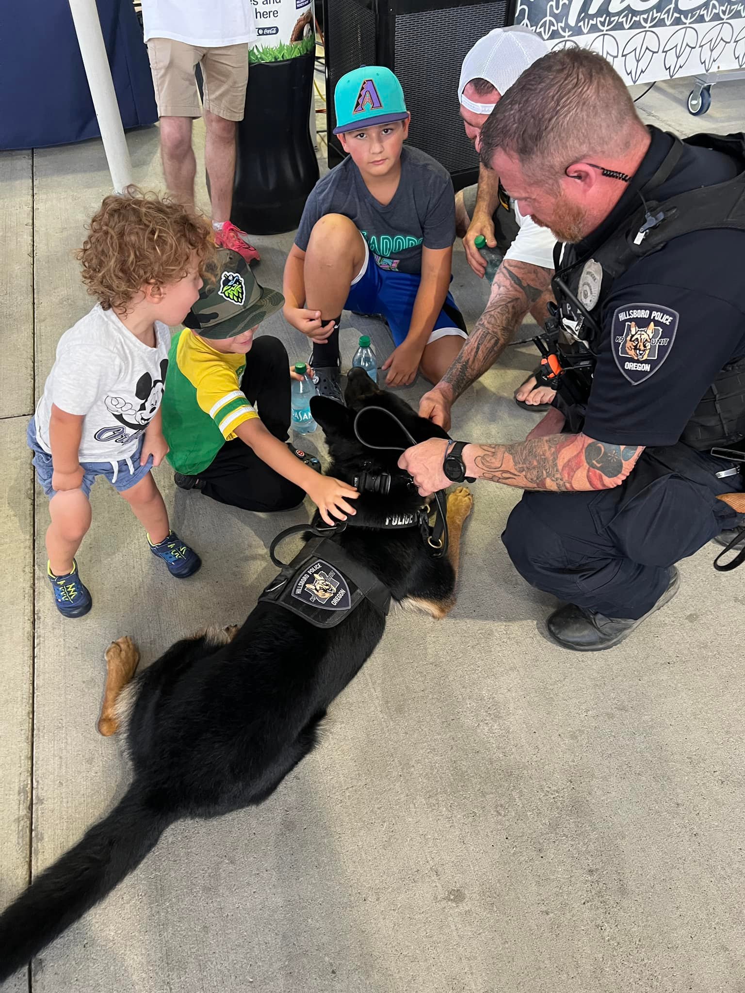 Hillsboro K9 Unit representing at the Local Heros Night. K9 Rocket
