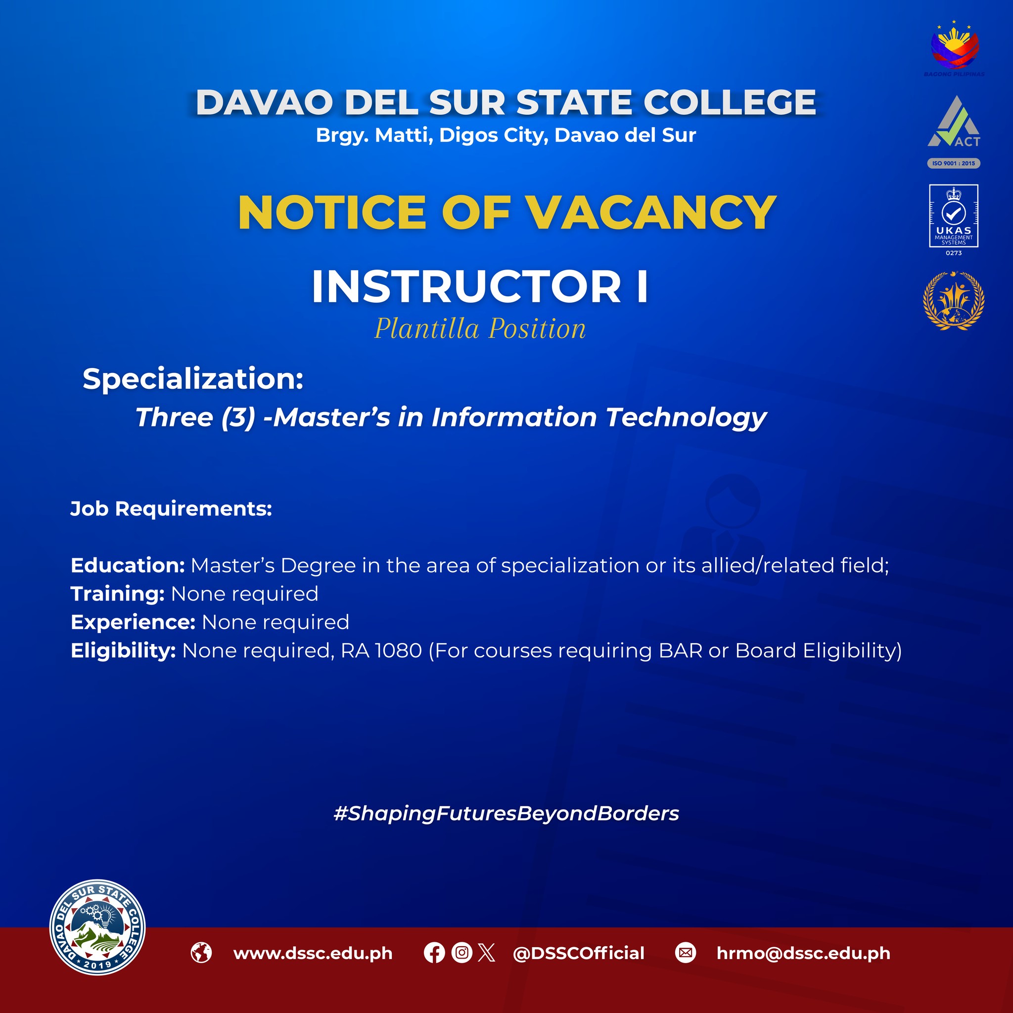 Davao del Sur State College... - Davao del Sur State College