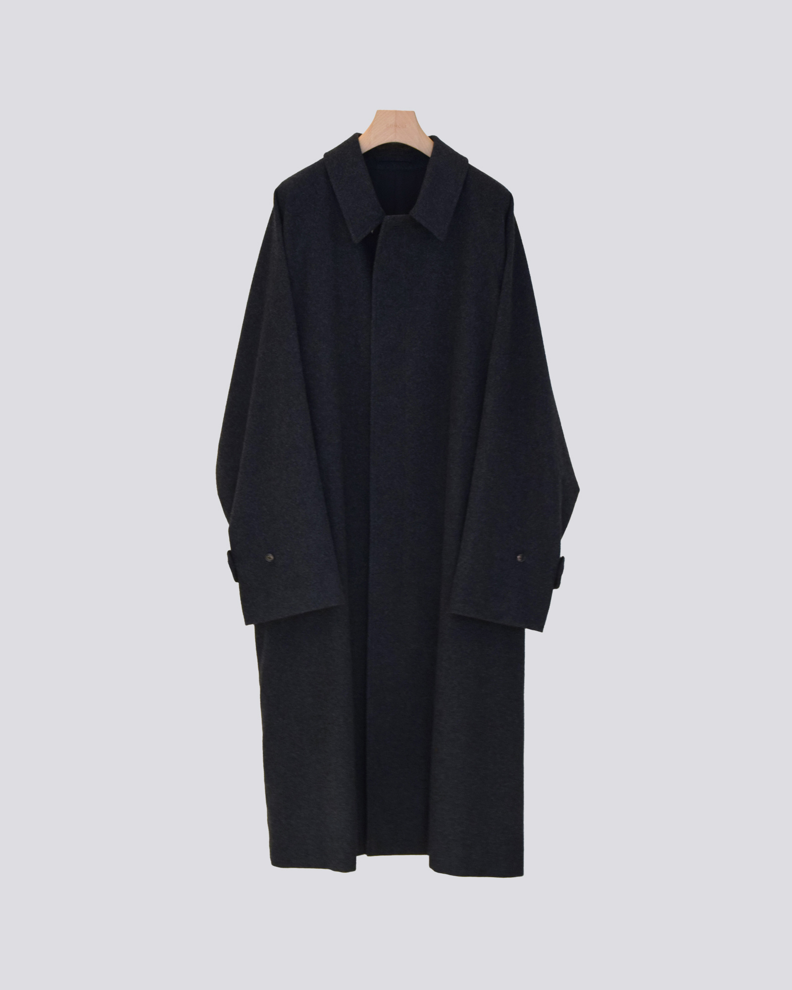 COMOLI】 縮絨ウール ハーフジップワンピース Col : BLACK Size : OS 