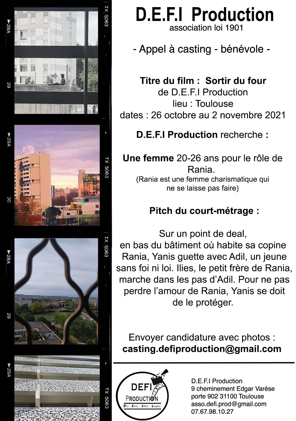 DEFI Production - 🎥 • URGENT ! Appel à Casting | bénévole...