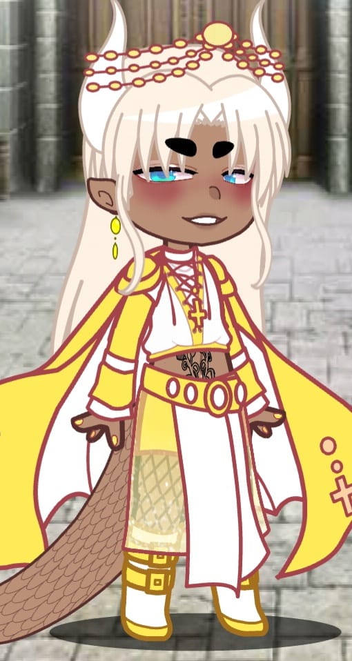 Zedaka, a 21-year-old warrior, teaches Leona in Gacha Life 2