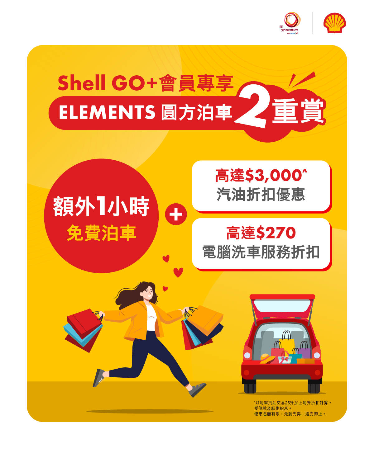 Shell - 【Shell GO+會員專享｜ELEMENTS圓方泊車二重賞🚗】... | Facebook