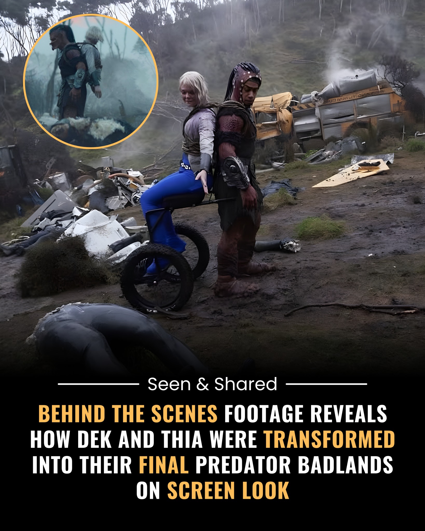 Seen - New behind-the-scenes images from Predator: Badlands reveal how ...