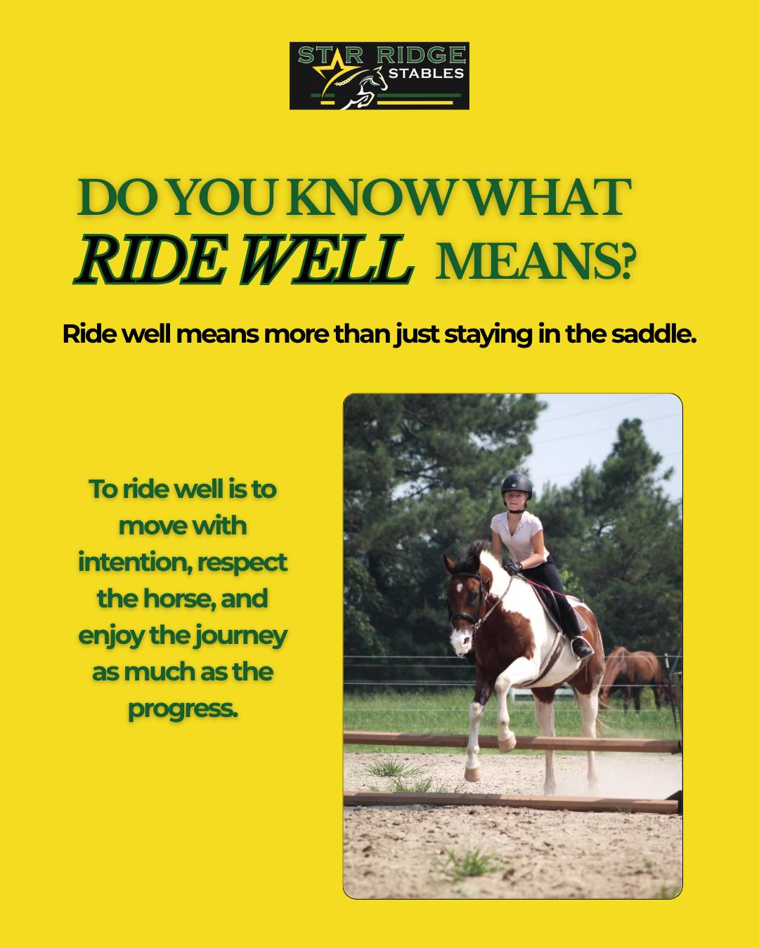Star - “What does ride well really mean to you as a parent?” At Star ...
