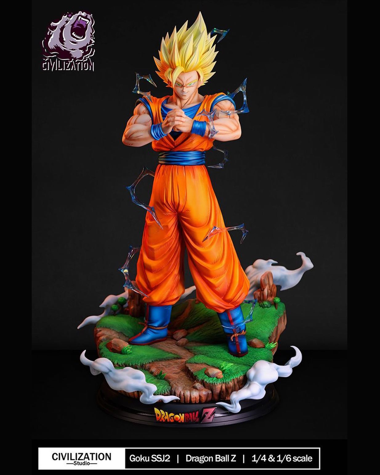 Civilization Studio Dragon Ball SSJ2 Goku 1/4 Size: H58.3cm*W37