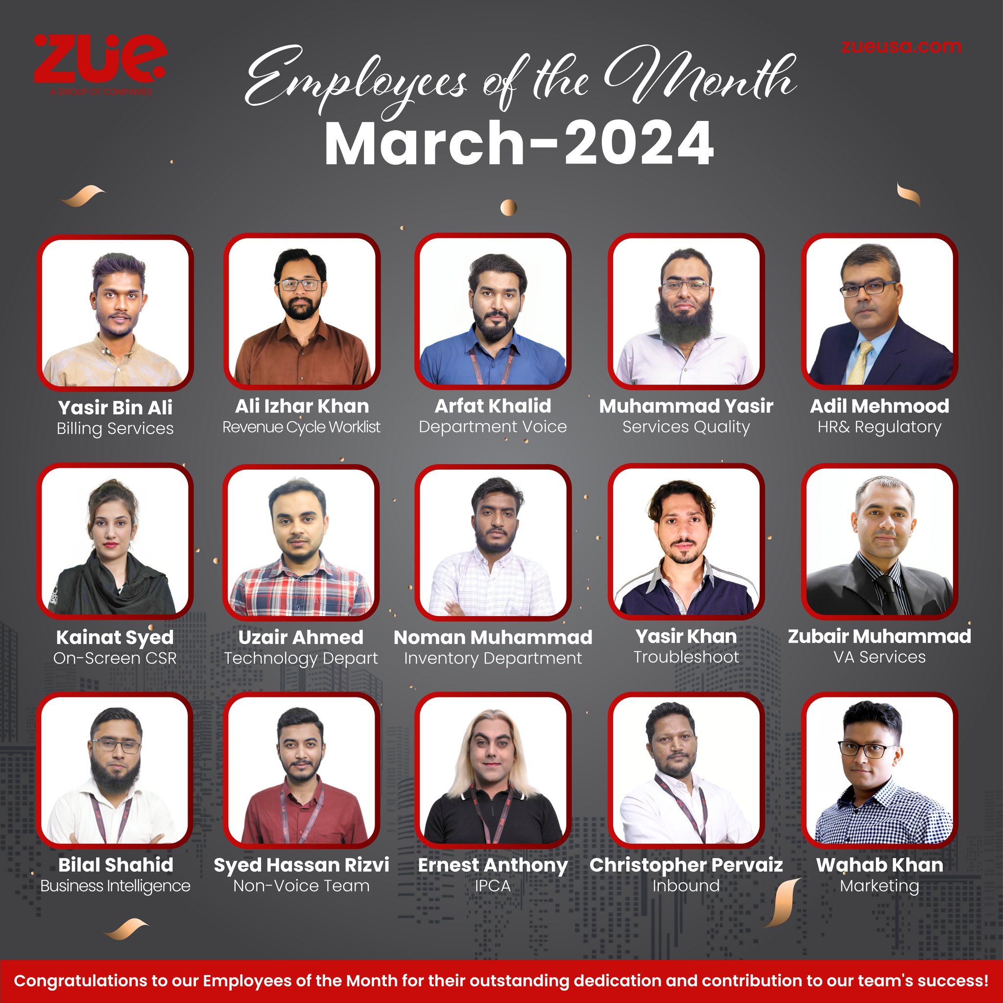 ZUE Pvt Limited - Meet Our Stellar Employees of the Month,... | Facebook
