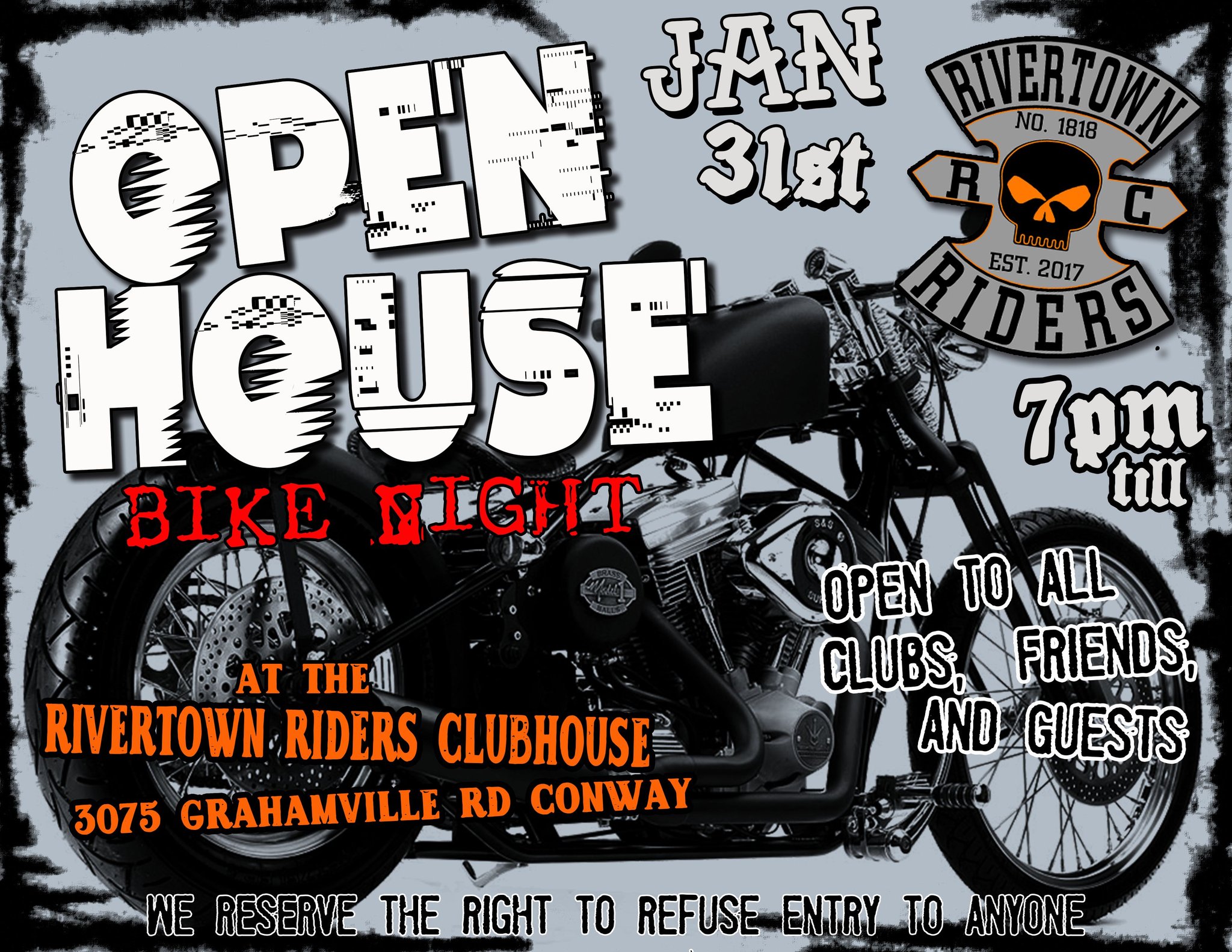 7PM OPEN HOUSE BIKE NIGHT!!! Come on... - Rivertown Riders RC